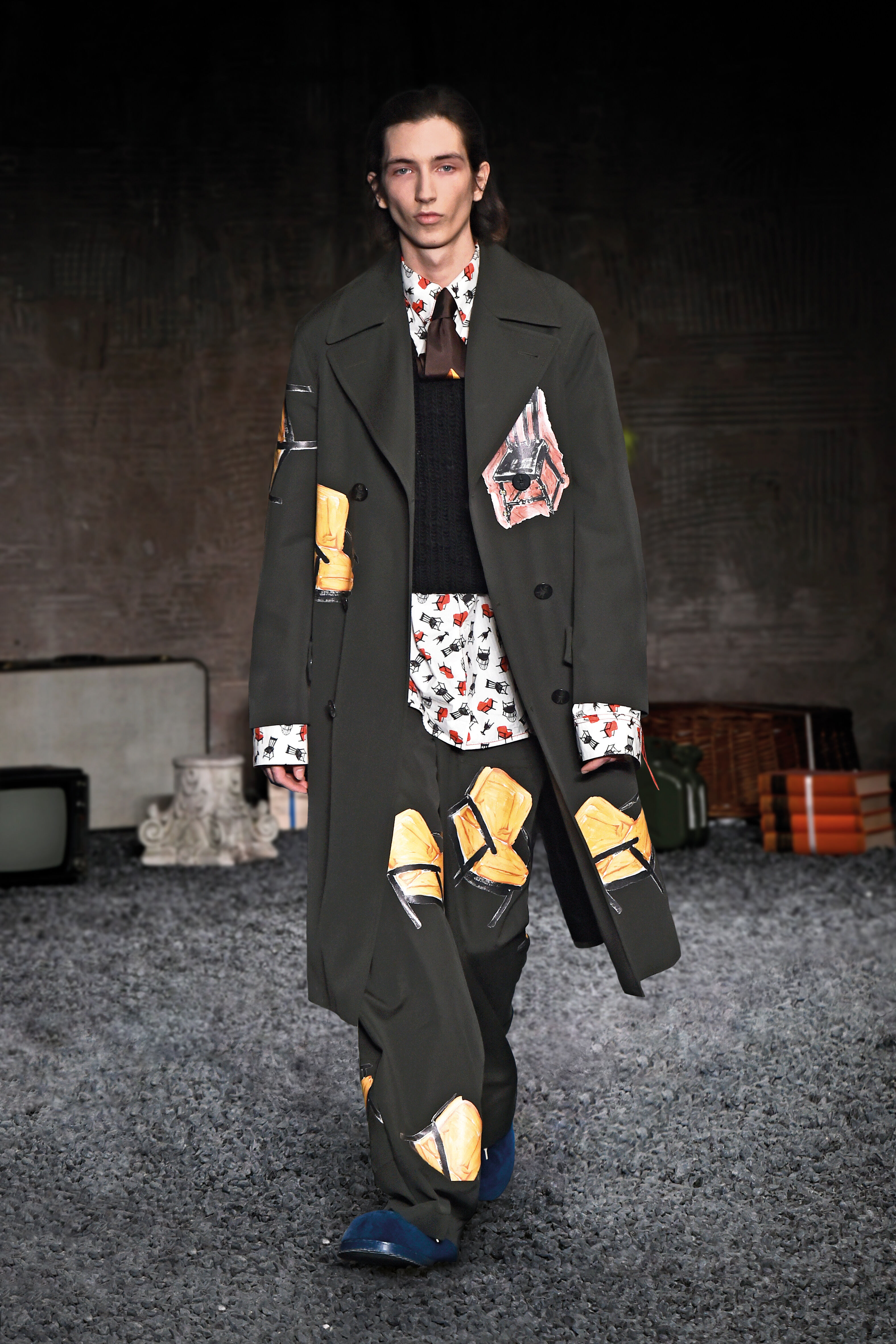 柔らかく暖かな肌触りが魅力【MARNI】ストライプ ブランケット marni FW18 uomo